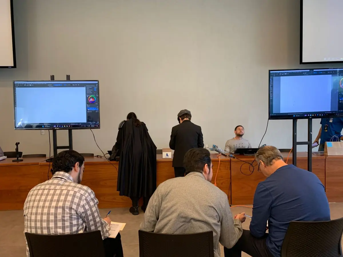 Pantallas del Wacombate 2025 con los dibujos en curso